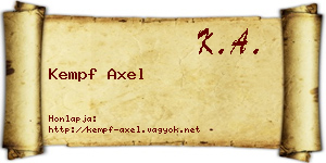 Kempf Axel névjegykártya