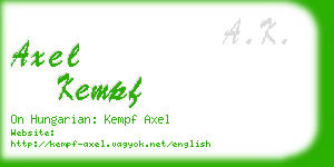 axel kempf business card